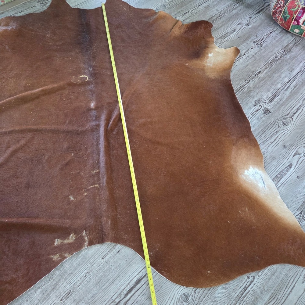 VTG IKEA Koldby Cowhide Rug Brown Large Natural Leather Hide Argentina 83x72 - Picture 7 of 16